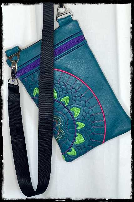 TEAL MANDALA  CROSSBODY PURSE